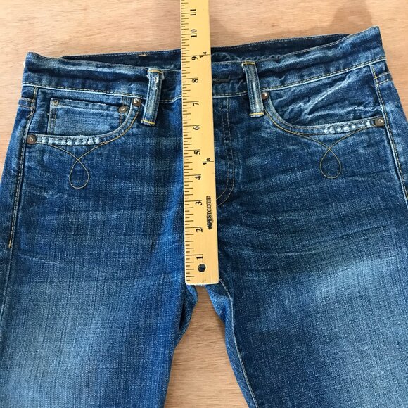 Ralph Lauren Double RL Jean Men 30x26 Blue Low Rise Button Fly Dark Wash Stretch - Picture 7 of 13